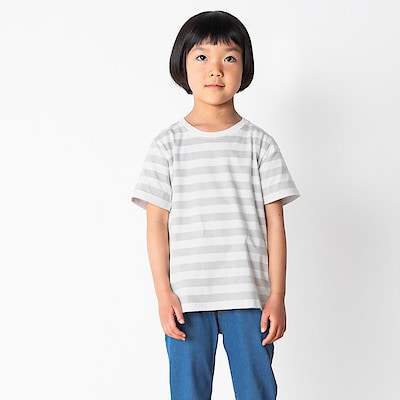 インド綿天竺編み ボーダー半袖tシャツ キッズ キッズ110 ライトシルバーグレー キッズトップス 通販 無印良品 インド綿天竺編み ボーダー半袖tシャツ キッズ キッズ110 ライトシルバーグレー キッズトップス 通販 無印良品