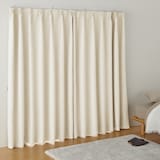 ポリエステル二重織プリーツカーテン（防炎・遮光性）／アイボリー