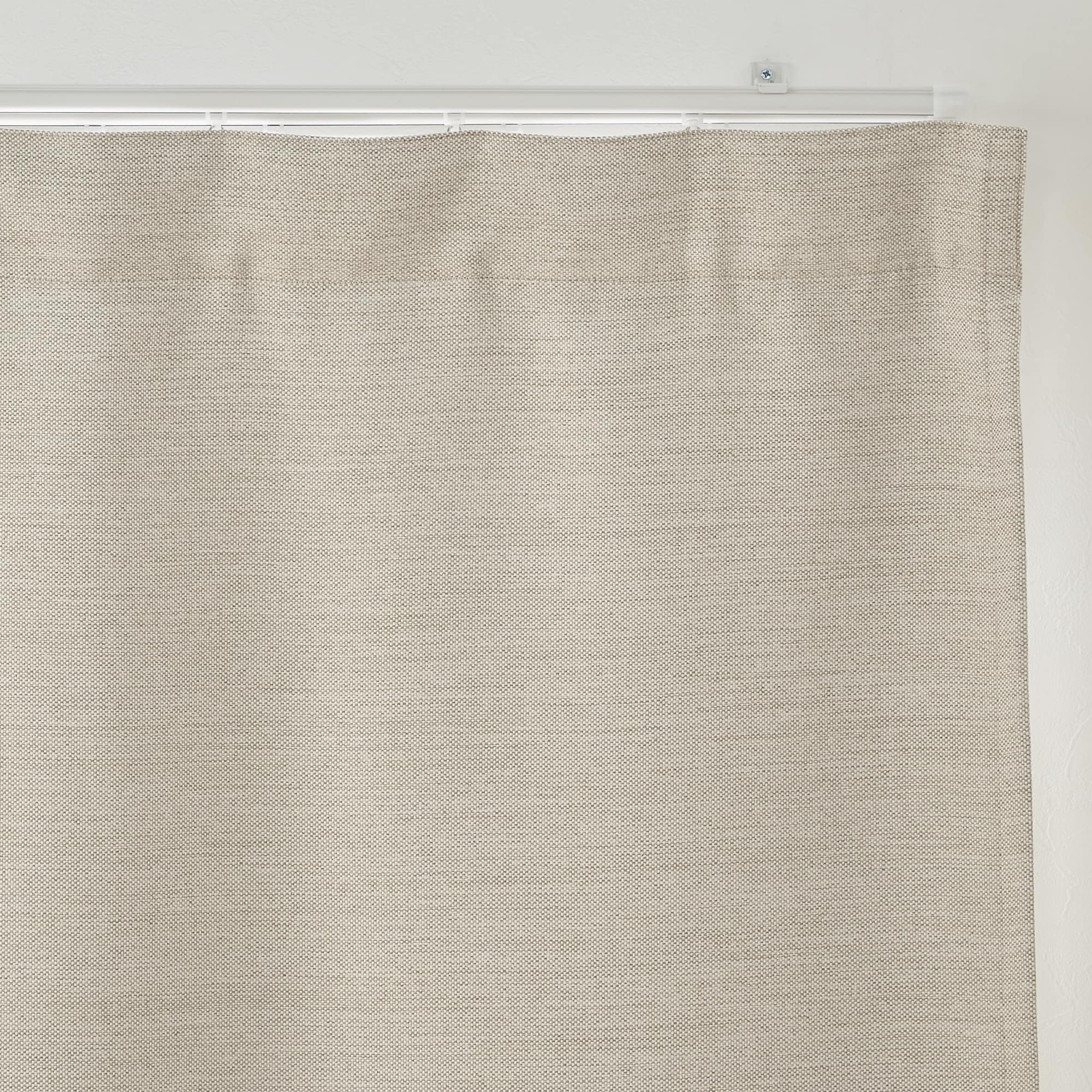 ポリエステル二重織ノンプリーツカーテン（防炎・遮光性）／アイボリー