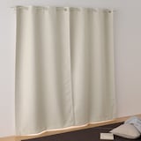 ポリエステル二重織ハトメカーテン（防炎・遮光性）／ベージュ