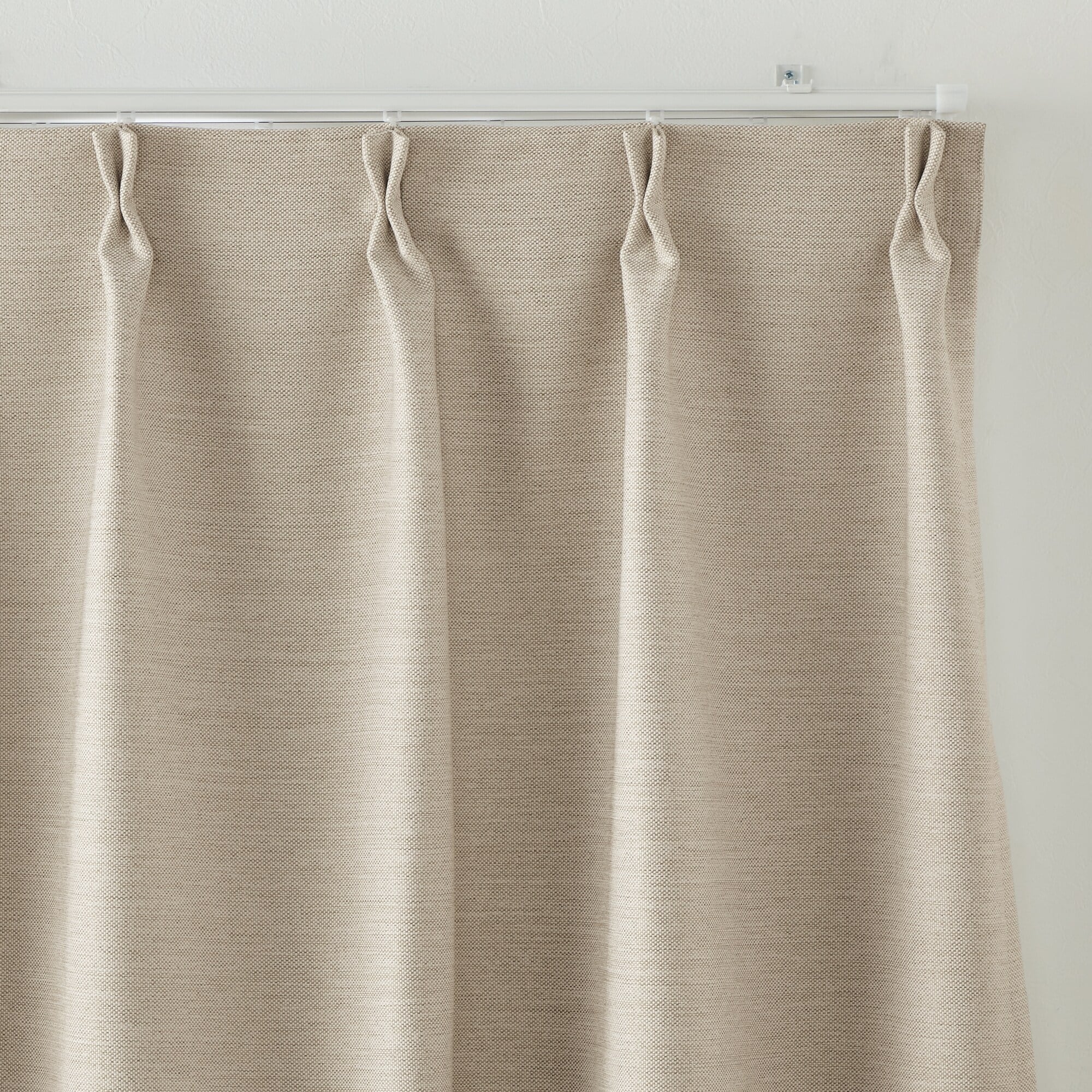 ポリエステル二重織プリーツカーテン（防炎・遮光性）／ライトグレー