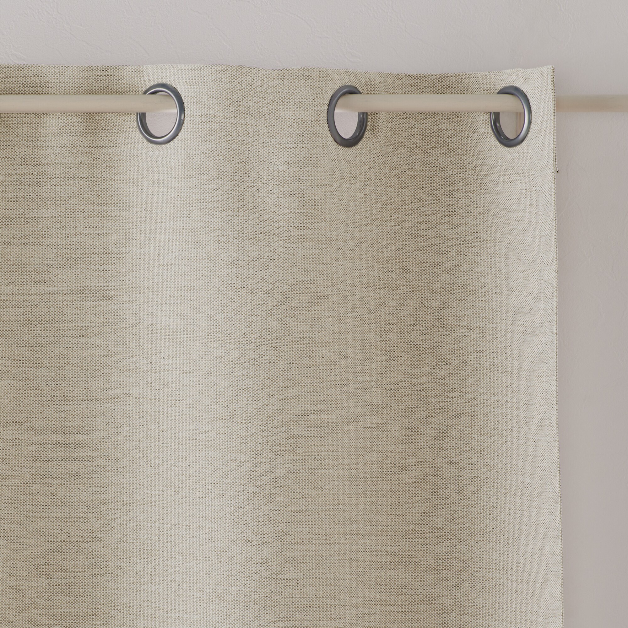 ポリエステル二重織ハトメカーテン（防炎・遮光性）／ライトグレー