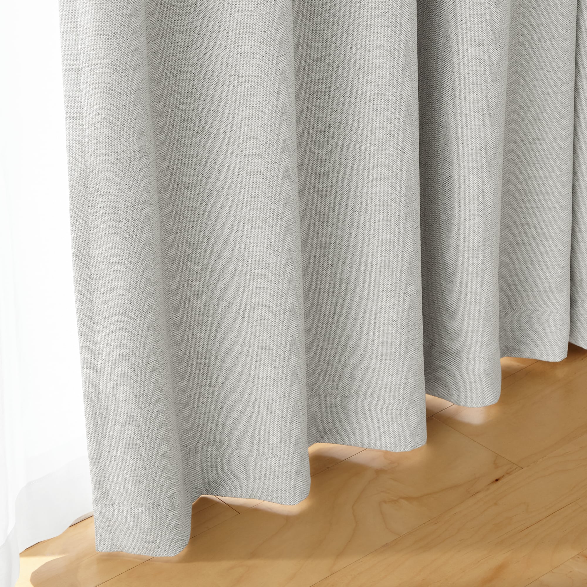 ポリエステル二重織ハトメカーテン（防炎・遮光性）／ライトグレー