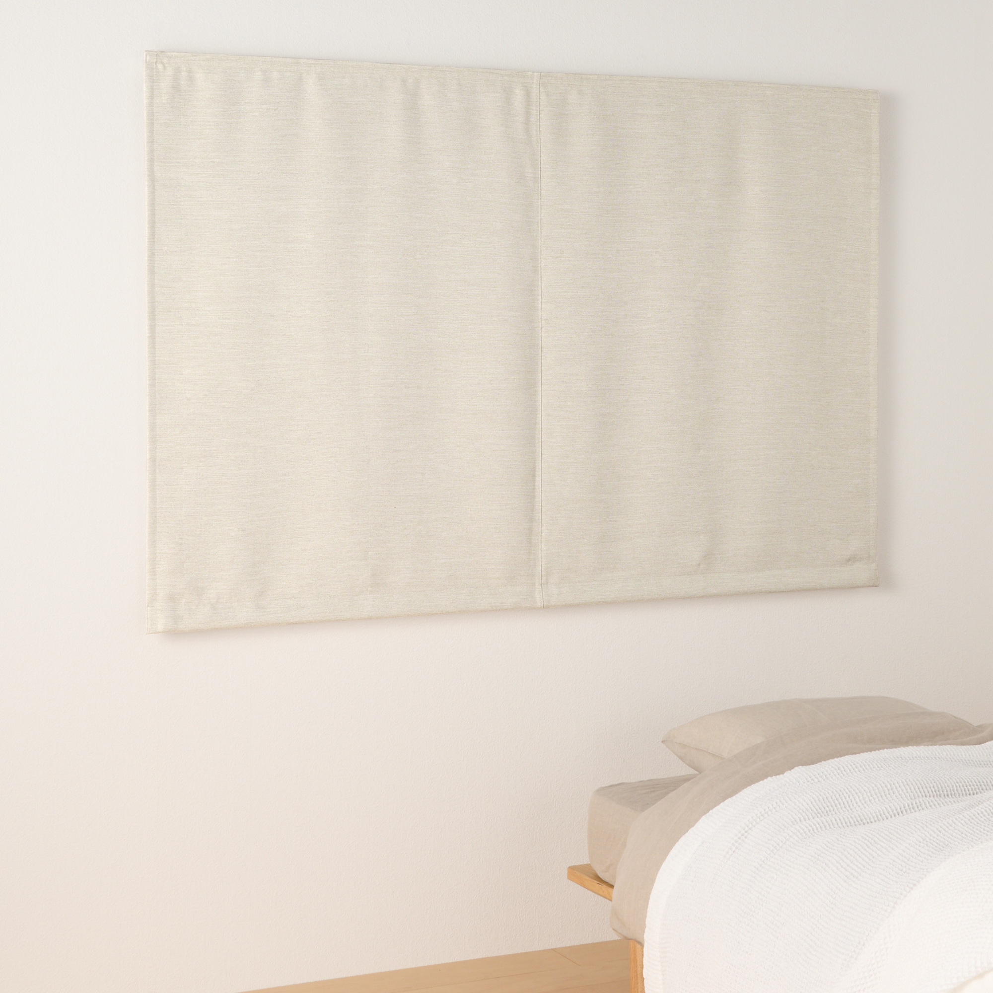 ポリエステル二重織プレーンシェード用生地（防炎・遮光性）／アイボリー