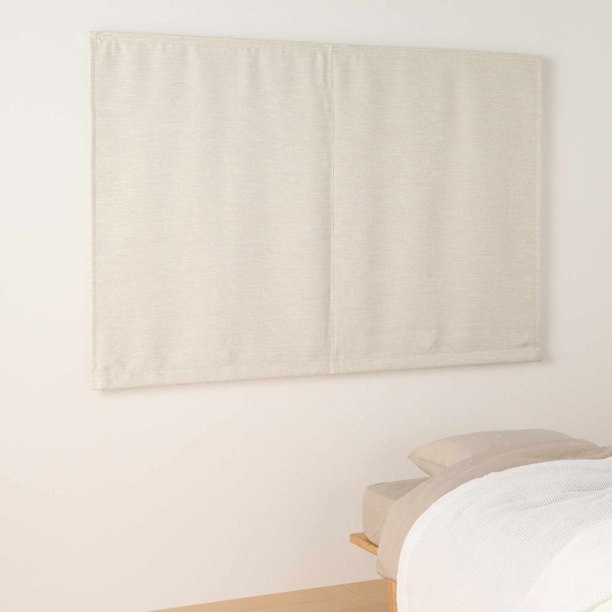 ポリエステル二重織プレーンシェード用生地（防炎・遮光性）／アイボリー