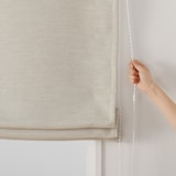 ポリエステル二重織プレーンシェード用生地（防炎・遮光性）／ベージュ