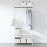 スチールユニットシェルフ　ワードローブセット　ライトグレー