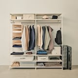 スチールユニットシェルフ　ワードローブセット　ライトグレー