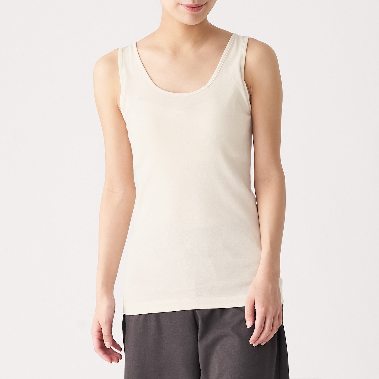 無染色カップ入りタンクトップ 婦人ｘｌ 生成 カップ入り カップ付きインナー 婦人 レディース 通販 無印良品