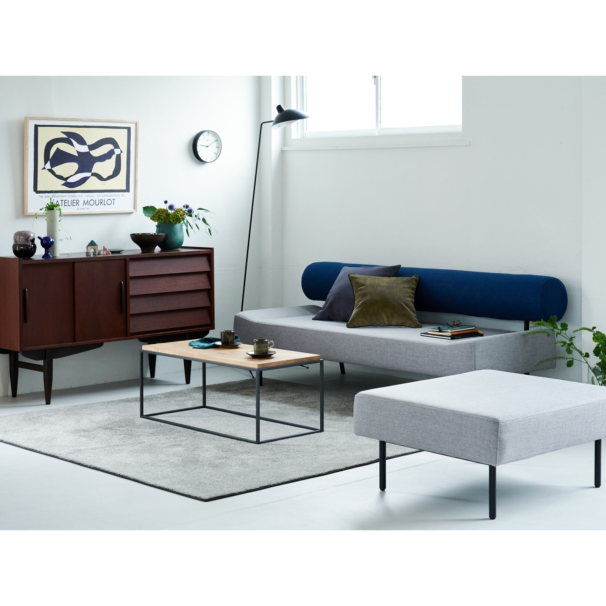 在庫品】DIVANCO SOFA Round Navy × Dark gray｜3人掛け｜IDEE
