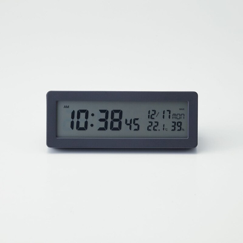 無印良品 デジタル電波時計(大音量アラーム機能付) 白