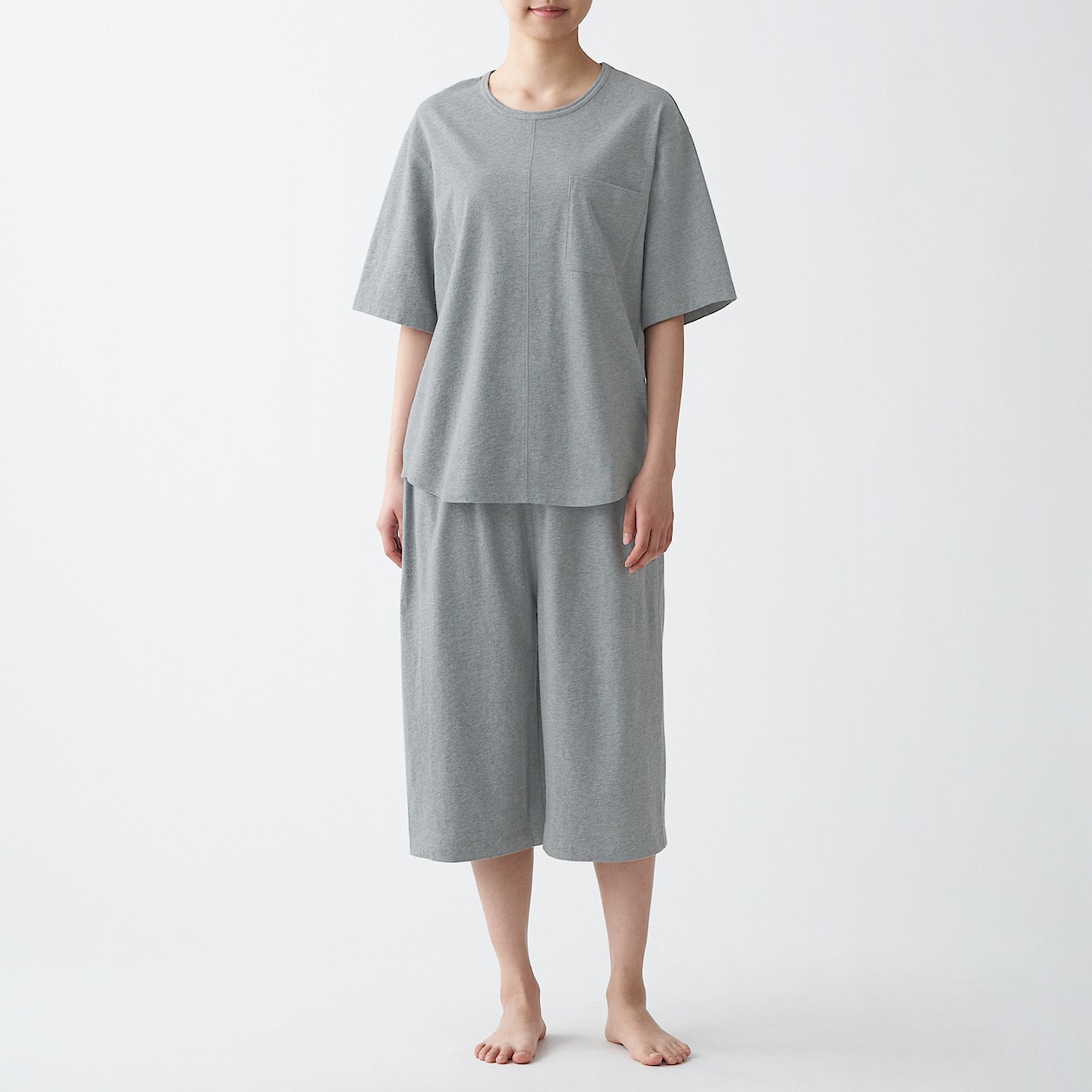脇に縫い目のない 天竺編み半袖ルームウエアセット 婦人ｓ ｍ グレー ルームウェア ホームウェア 婦人 レディース 通販 無印良品