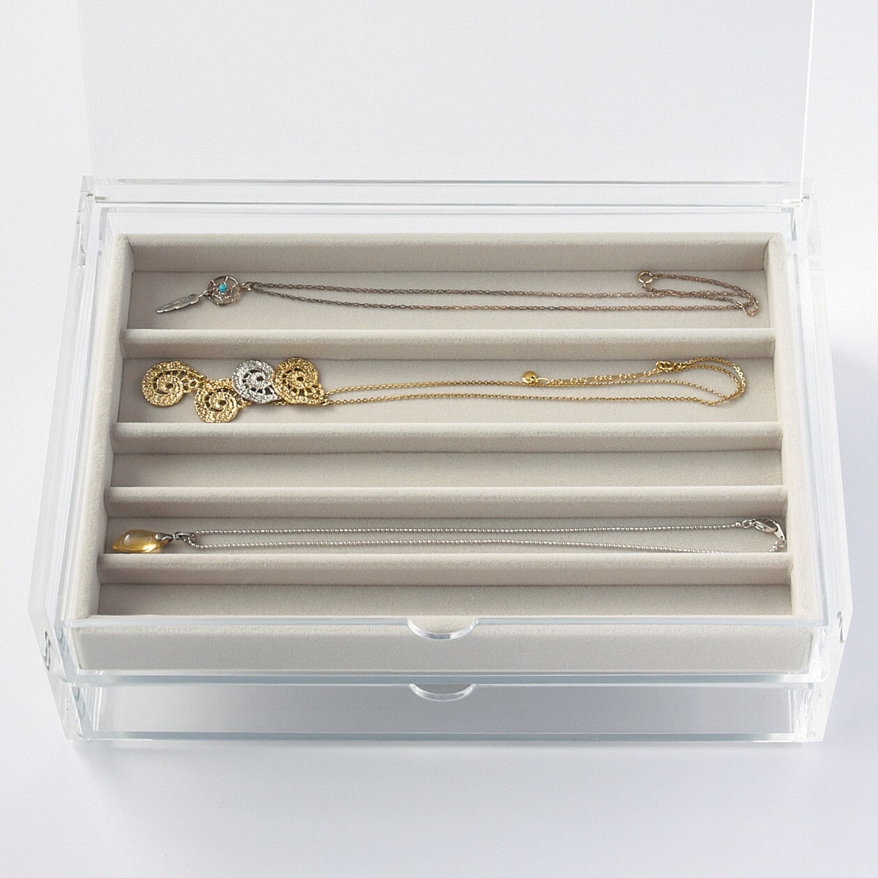 重なるベロアケースネックレス用　アクリルケース用