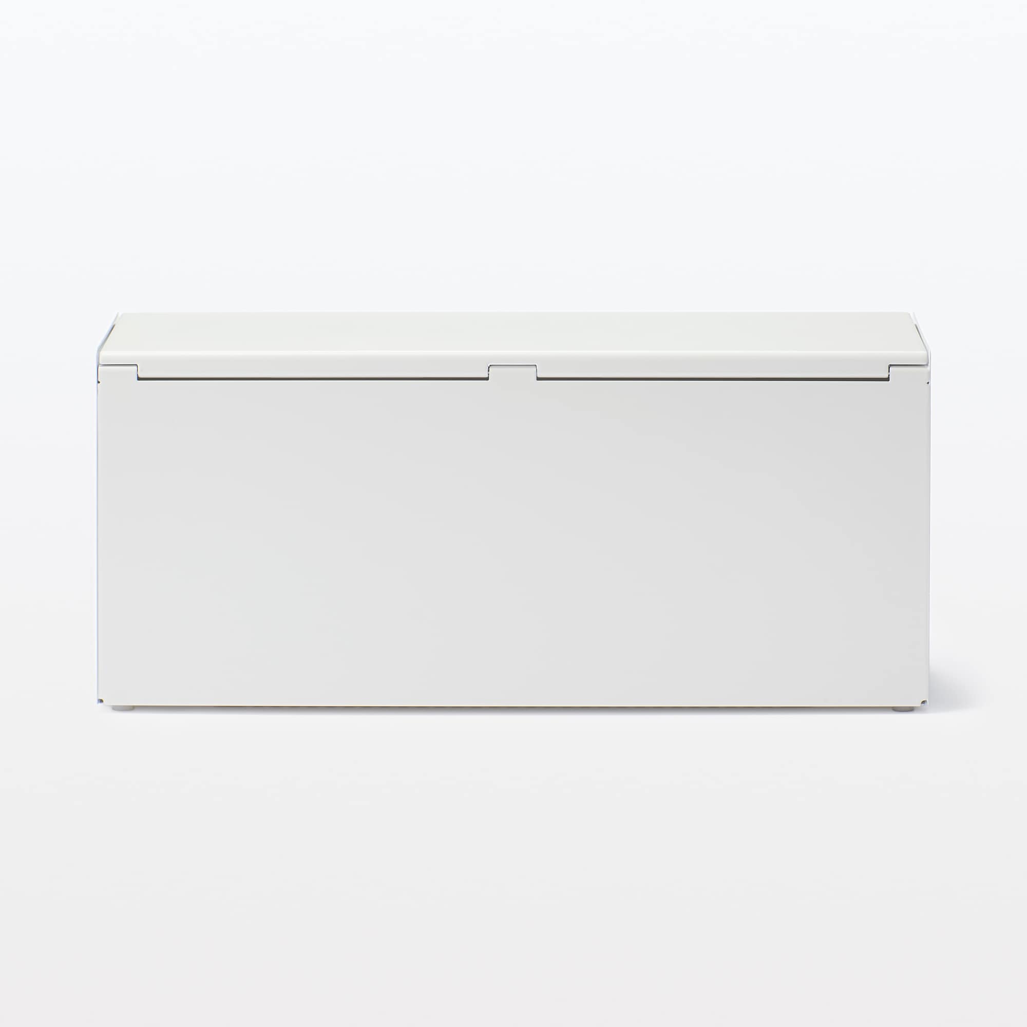 スチールタップ収納箱フラップ式・ホワイトグレー