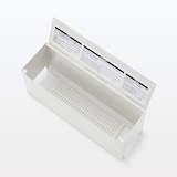 スチールタップ収納箱フラップ式・ホワイトグレー