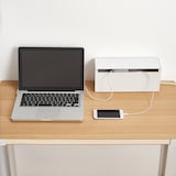 スチールタップ収納箱フラップ式・ホワイトグレー