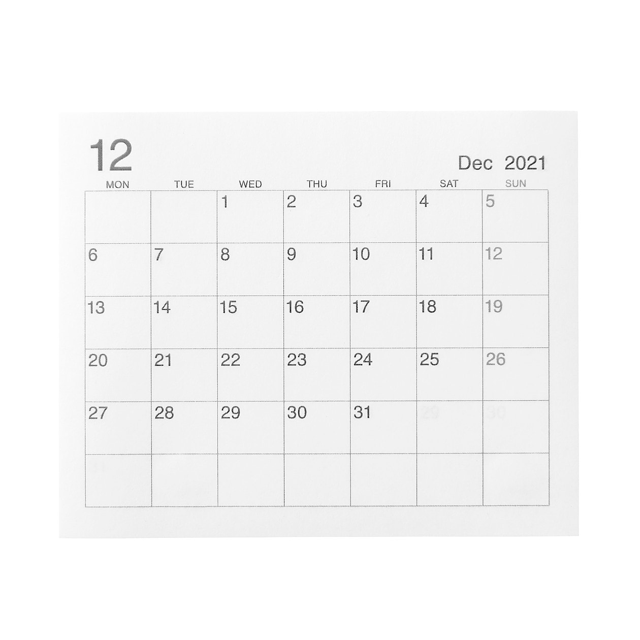 カレンダー付箋紙 大 12月 12月 事務小物 通販 無印良品 カレンダー付箋紙 大 12月 12月 事務小物 通販 無印良品