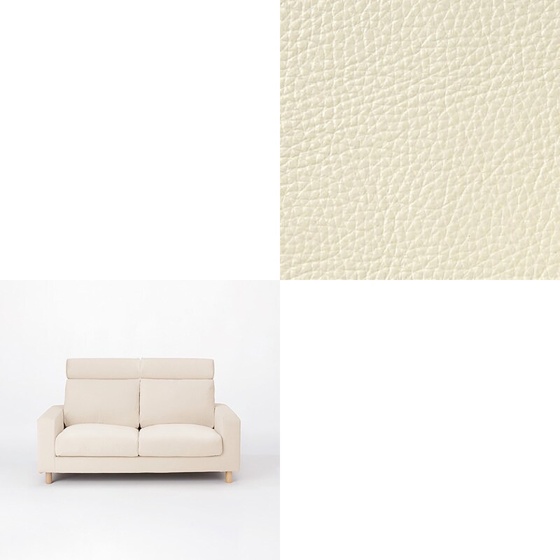 ソファ本体 革張りワイドアーム 2Sフェザークッション二層式 白  