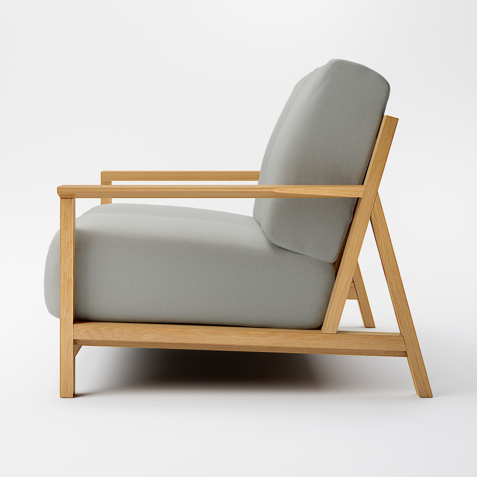 綿帆布　ソファ本体　木製フレーム　２シーター　ウレタンポケットコイル用カバー