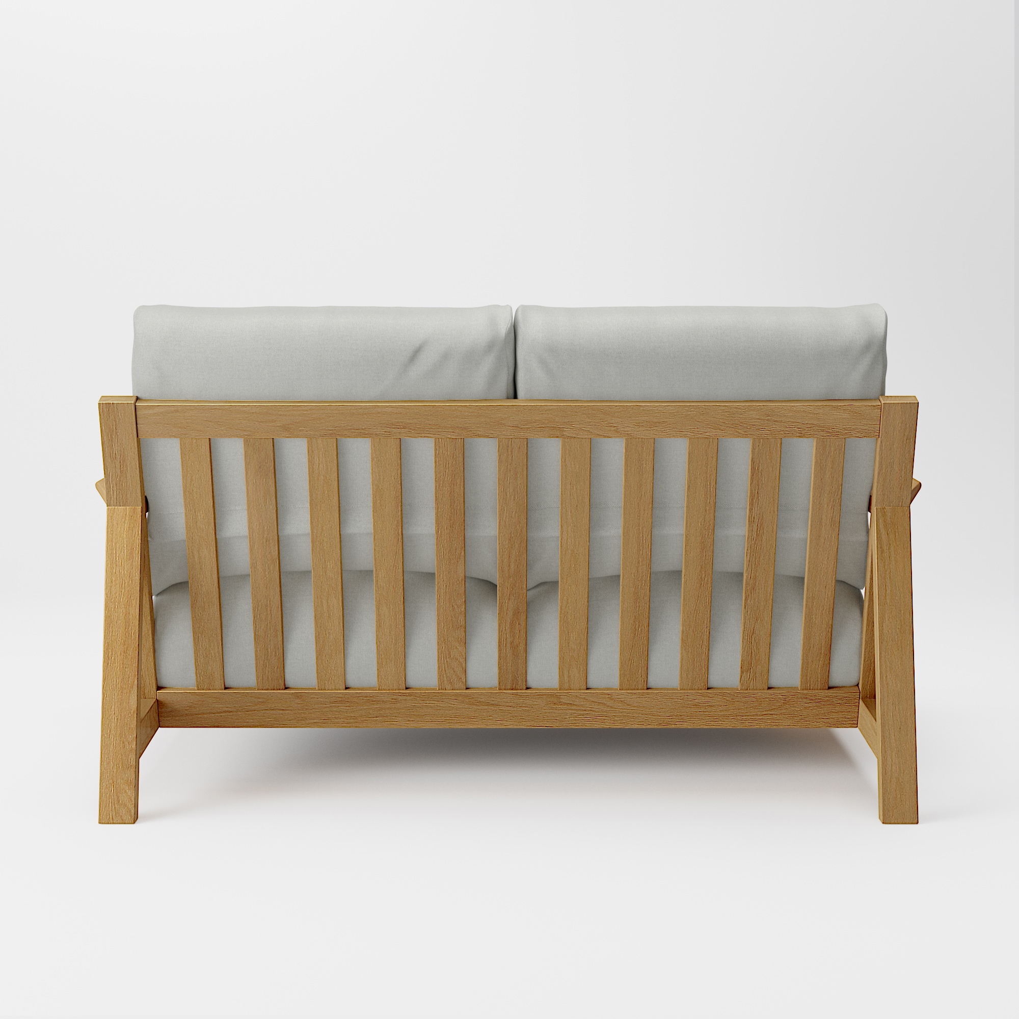 綿帆布 ソファ本体 木製フレーム 2シーター フェザーポケットコイル用