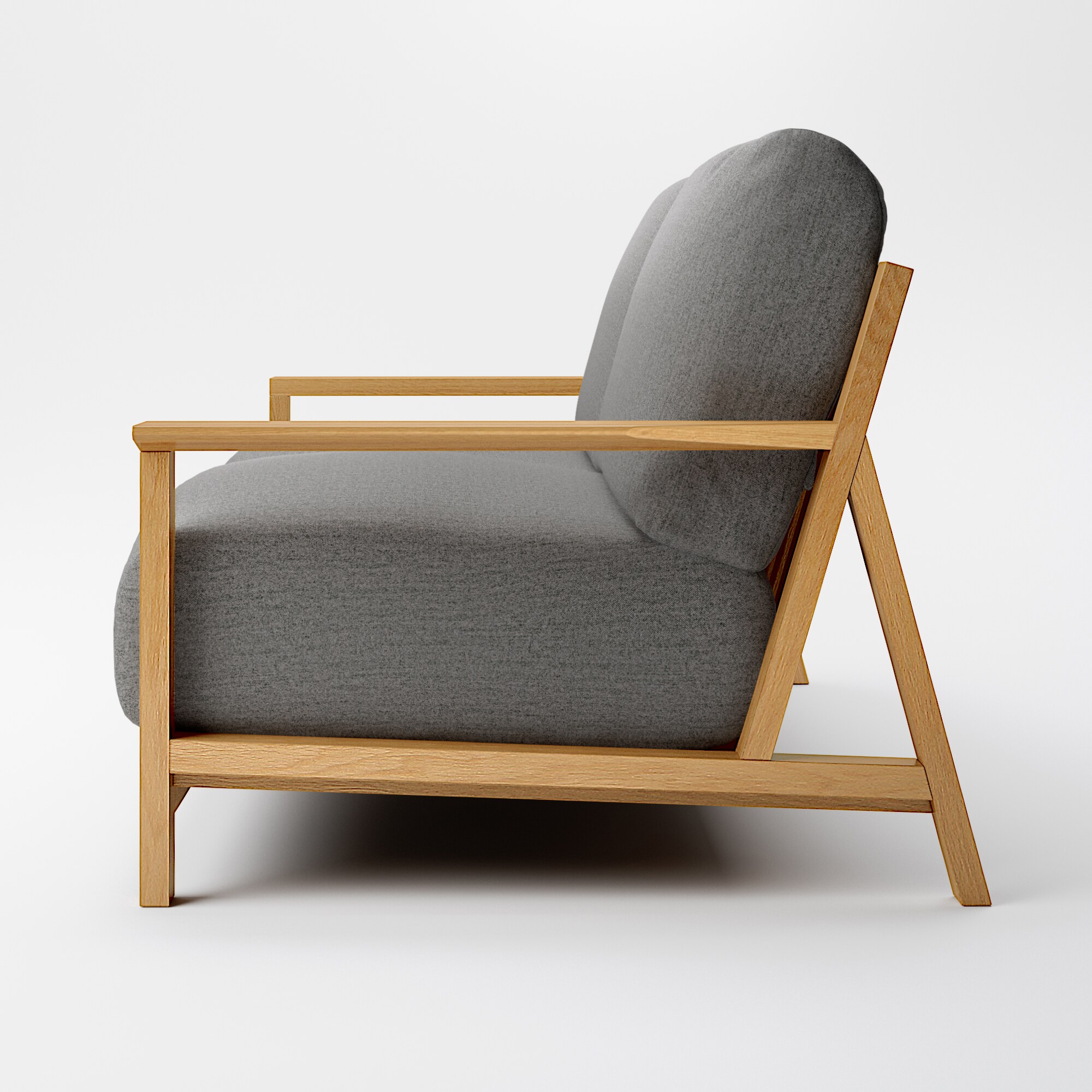 綿帆布　ソファ本体　木製フレーム　３シーター　フェザーポケットコイル用カバー