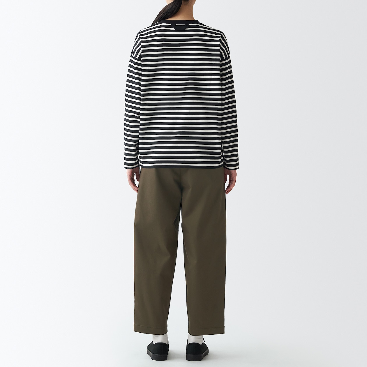 MUJI Labo ストレッチチノイージーワイドクロップドパンツ XS 【即納】