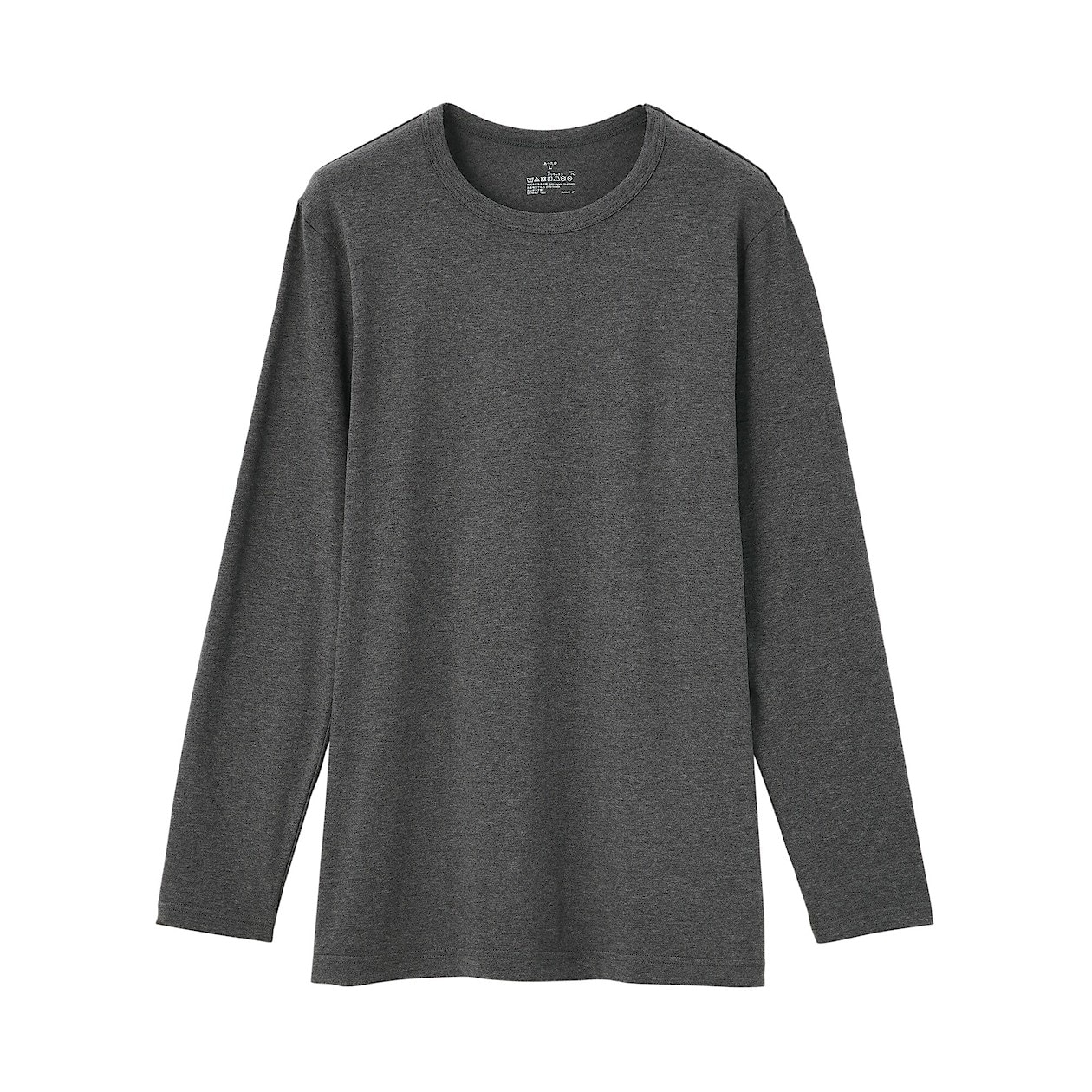 綿であったか 長袖Ｔシャツ 紳士Ｍ・チャコールグレー | あったか綿インナー | 紳士・メンズ 通販 | 無印良品