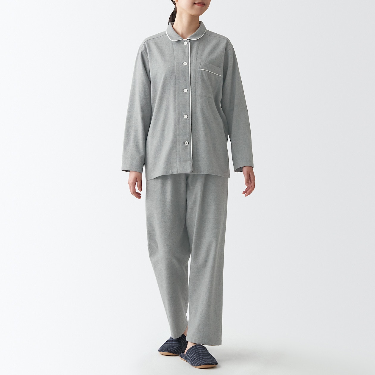 脇に縫い目のない フランネルパジャマ 婦人s m グレー パジャマ 婦人 レディース 通販 無印良品 脇に縫い目のない フランネルパジャマ 婦人s m グレー パジャマ 婦人 レディース 通販 無印良品