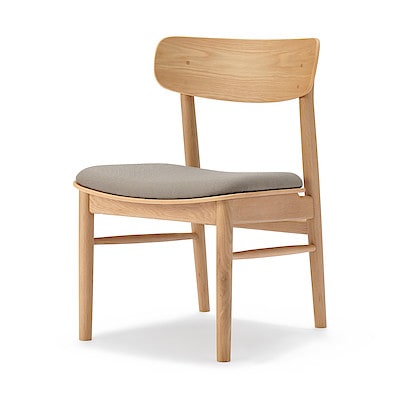 木製　リビングダイニング　チェア　布座