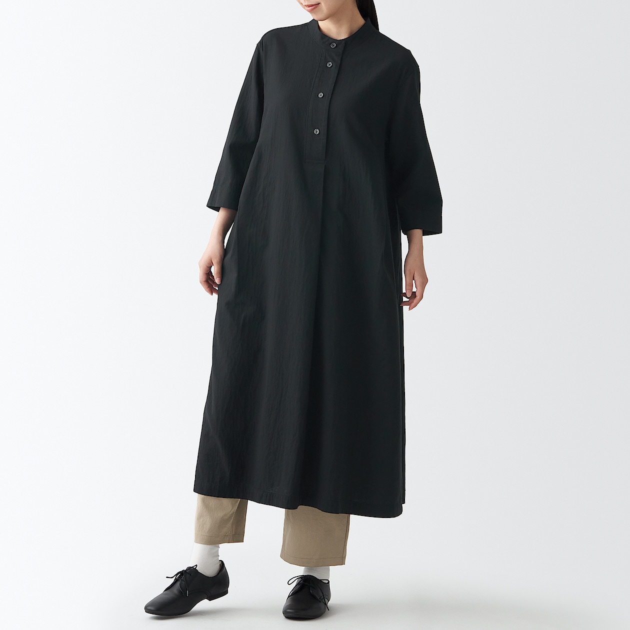ダブルガーゼ ワンピース ｏｎｅ ｓｉｚｅ 黒 アウトレット 婦人 マタニティ トップス 通販 無印良品