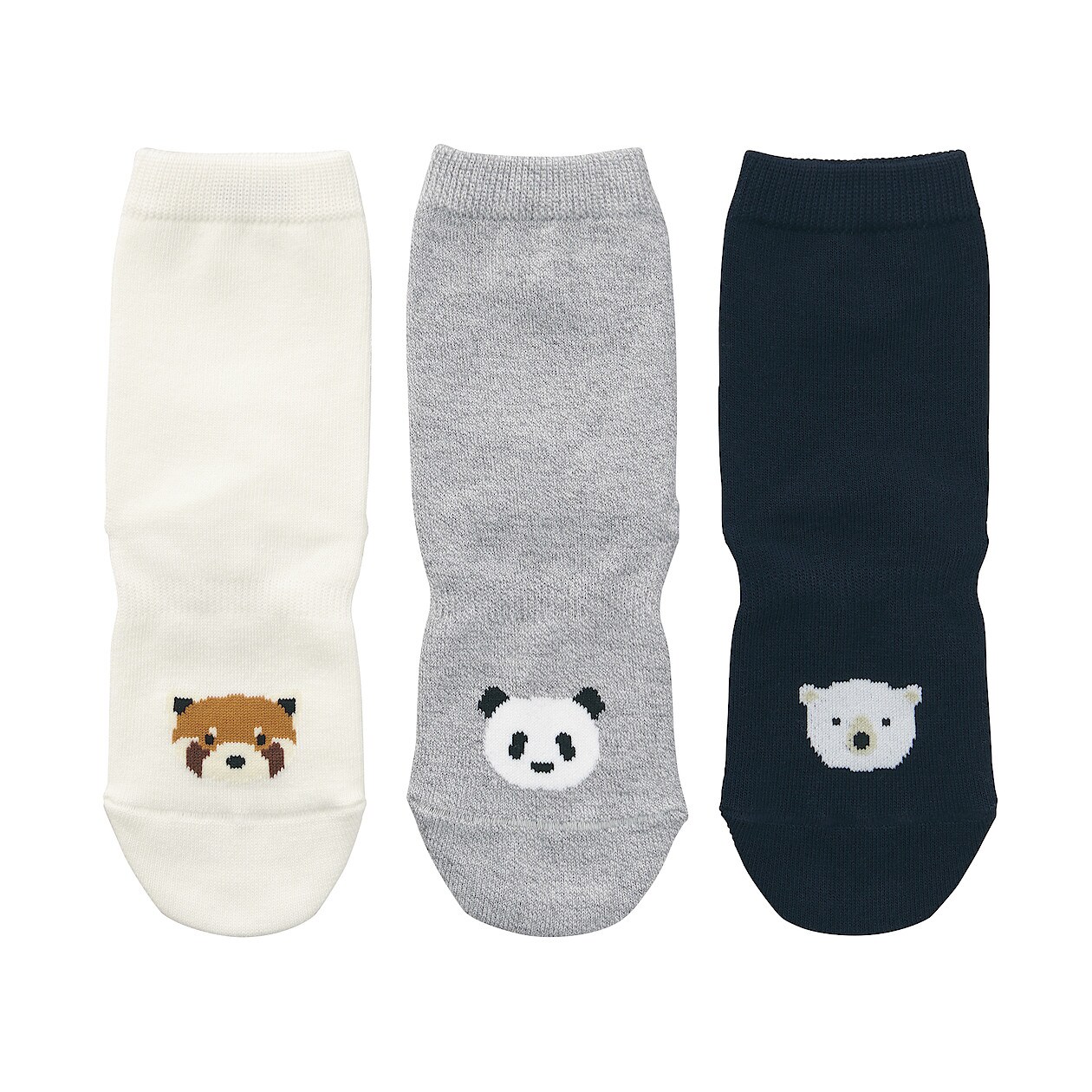 足なり直角 かかとに合う ３足組靴下 キッズ 動物柄 キッズ１５ １９ｃｍ 混色 こども キッズ雑貨 通販 無印良品