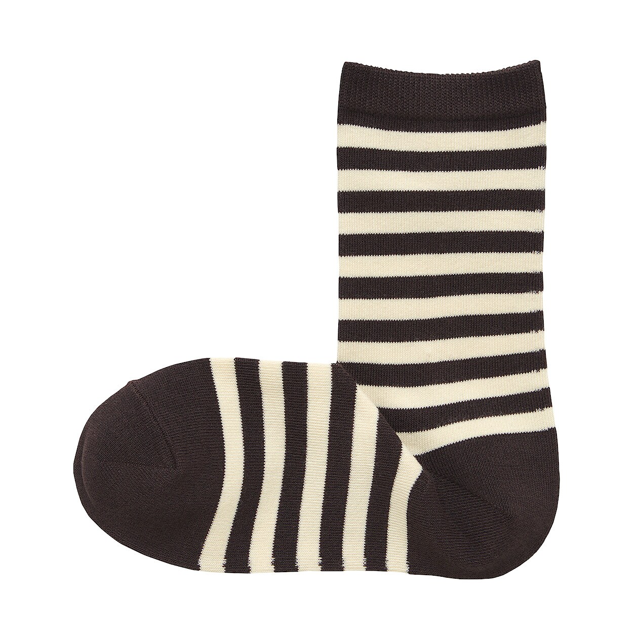 足なり直角 口ゴムなし 靴下 ボーダー 婦人 えらべる ２３ ２５ｃｍ チョコレートブラウンボーダー レギュラー クルー ロング ハイ 靴下 ソックス 婦人 レディース 通販 無印良品