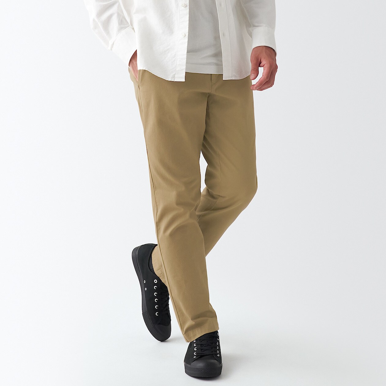 縦横ストレッチチノ スリム股下７６ｃｍ 紳士７３ ベージュ パンツ 紳士 メンズ 通販 無印良品