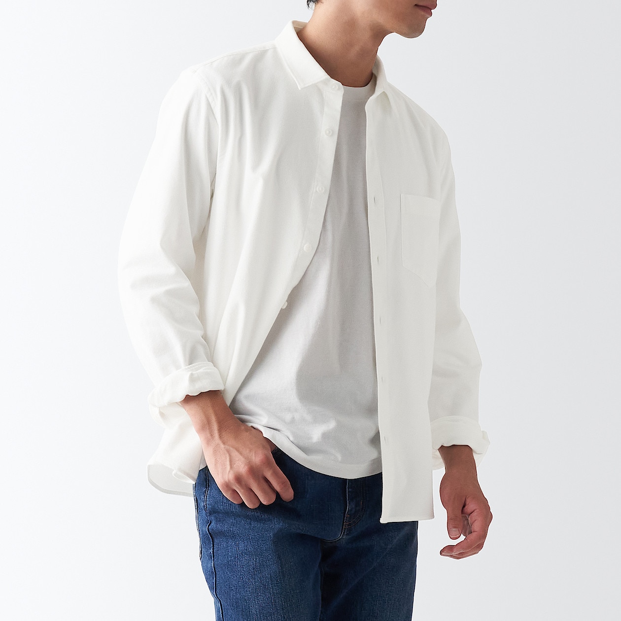 両面起毛フランネルシャツ 紳士ｘｓ オフ白 シャツ 紳士服 メンズウェア 通販 無印良品