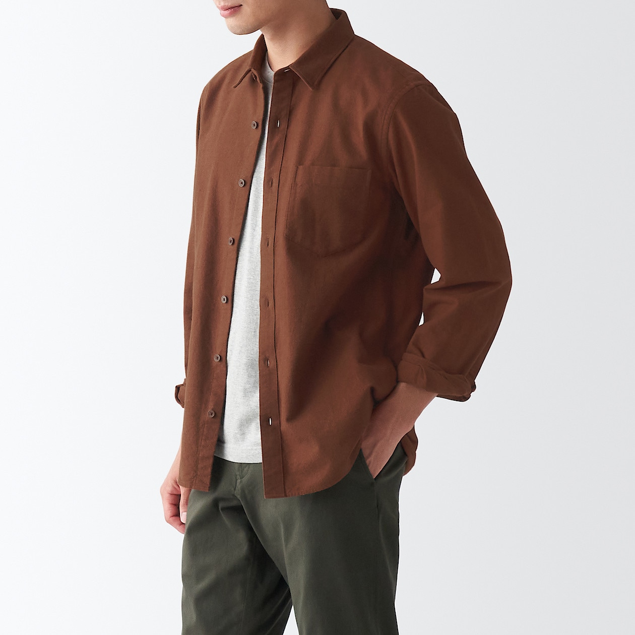 両面起毛フランネルシャツ 紳士ｍ レンガ シャツ 紳士服 メンズウェア 通販 無印良品