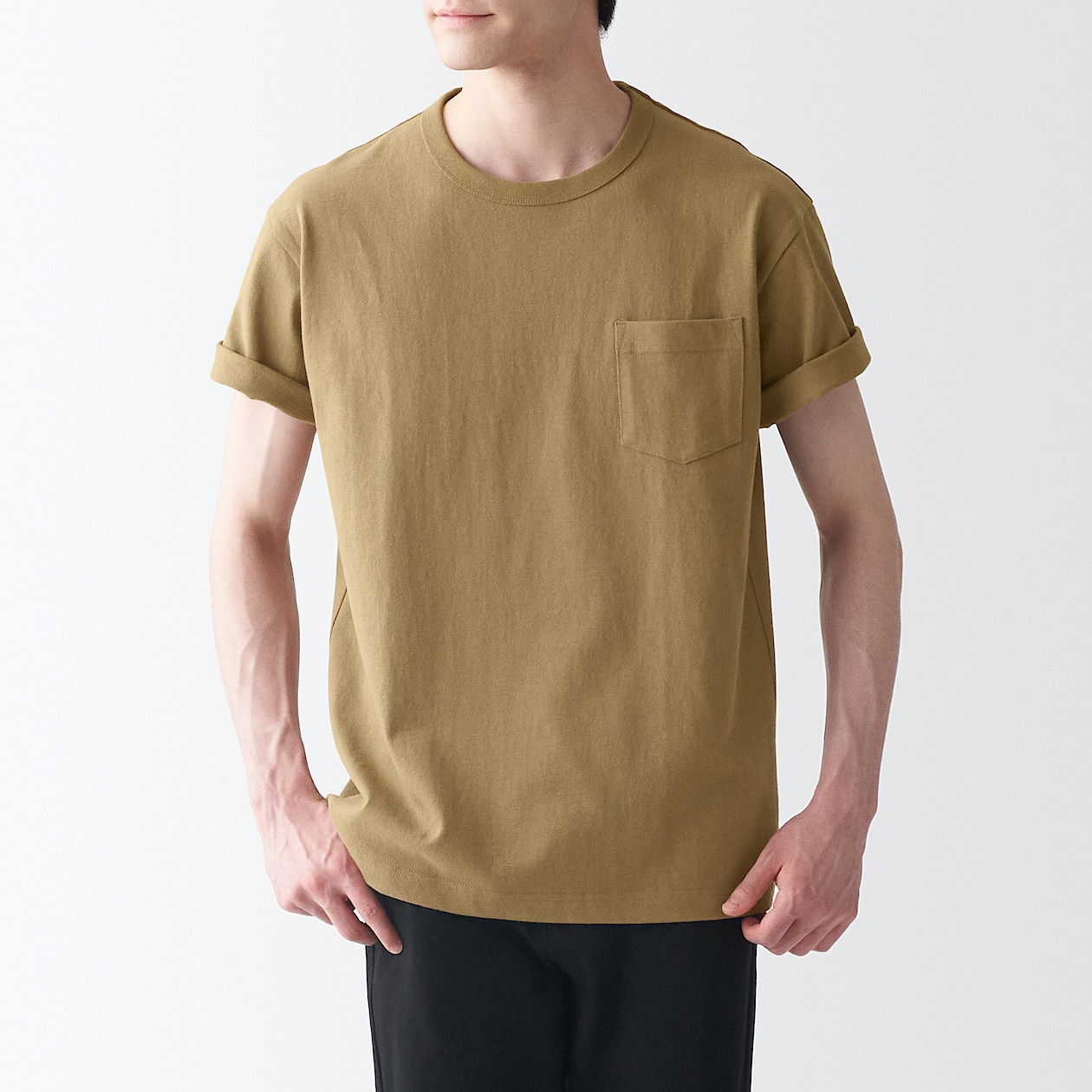 太番手天竺編みポケット付ｔシャツ 紳士ｘｓ オレンジ ｔシャツ カットソー 半袖 紳士 メンズ 通販 無印良品