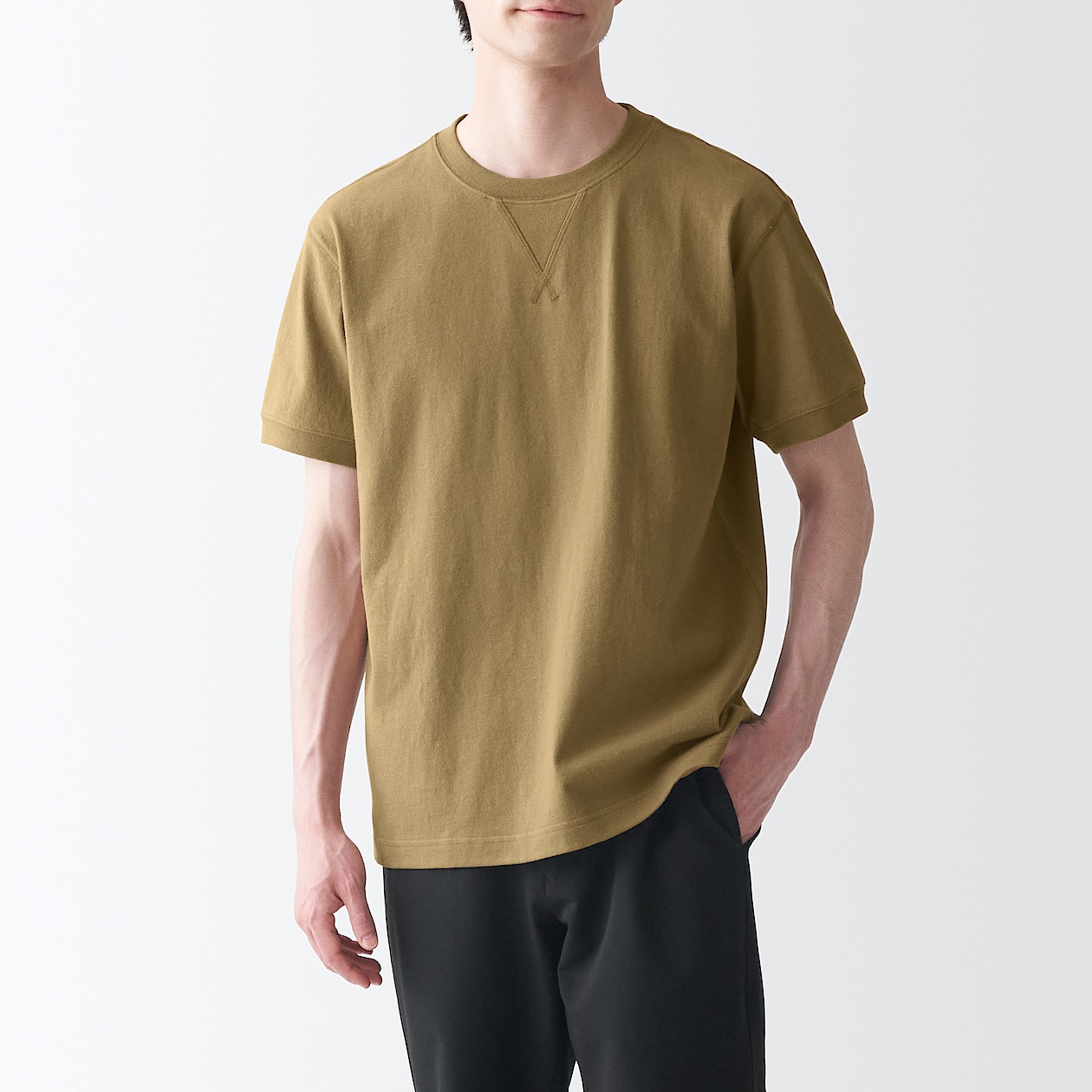 太番手天竺編みガゼット付ｔシャツ 紳士ｘｓ オレンジ ｔシャツ カットソー 半袖 紳士 メンズ 通販 無印良品