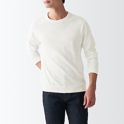 二重編み長袖ｔシャツ 紳士ｌ オフ白 ｔシャツ カットソー 長袖 紳士 メンズ 通販 無印良品