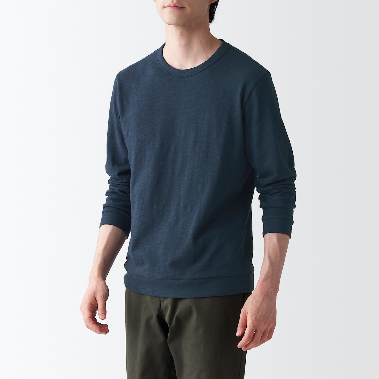 ムラ糸天竺編み長袖ｔシャツ 紳士ｍ ダークネイビー ｔシャツ カットソー 長袖 紳士 メンズ 通販 無印良品