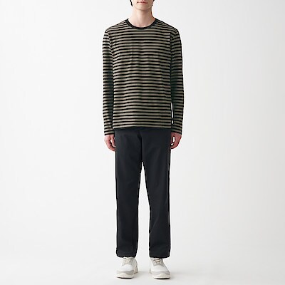 洗いざらし天竺編み長袖ｔシャツ ボーダー 紳士ｘｓ ベージュボーダー ｔシャツ カットソー 長袖 紳士 メンズ 通販 無印良品