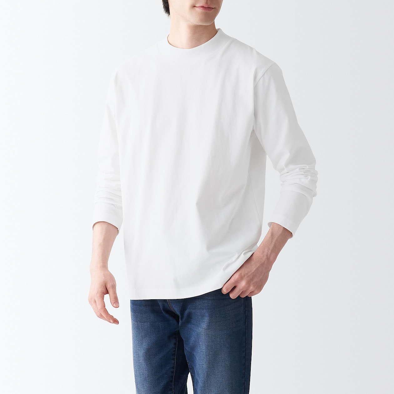 起毛天竺編みハイネック長袖ｔシャツ 紳士ｓ 白 ｔシャツ カットソー 長袖 紳士 メンズ 通販 無印良品