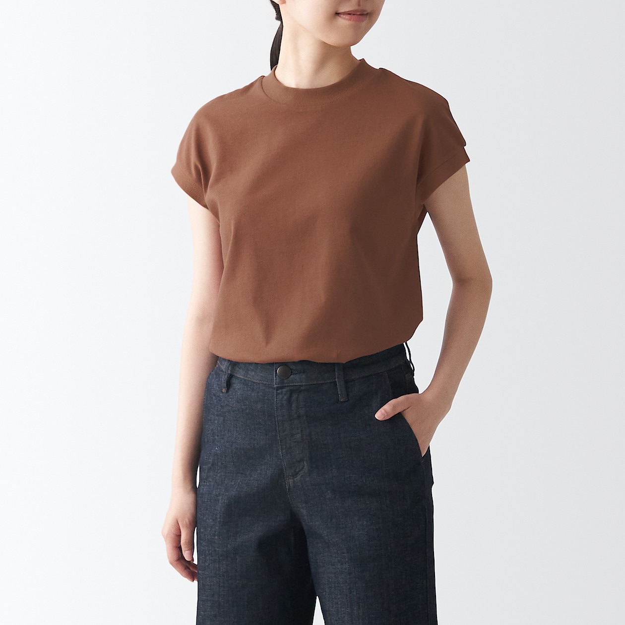 太番手天竺編みフレンチスリーブｔシャツ 婦人ｘｓ レンガ Tシャツ カットソー 半袖 婦人 レディース 通販 無印良品