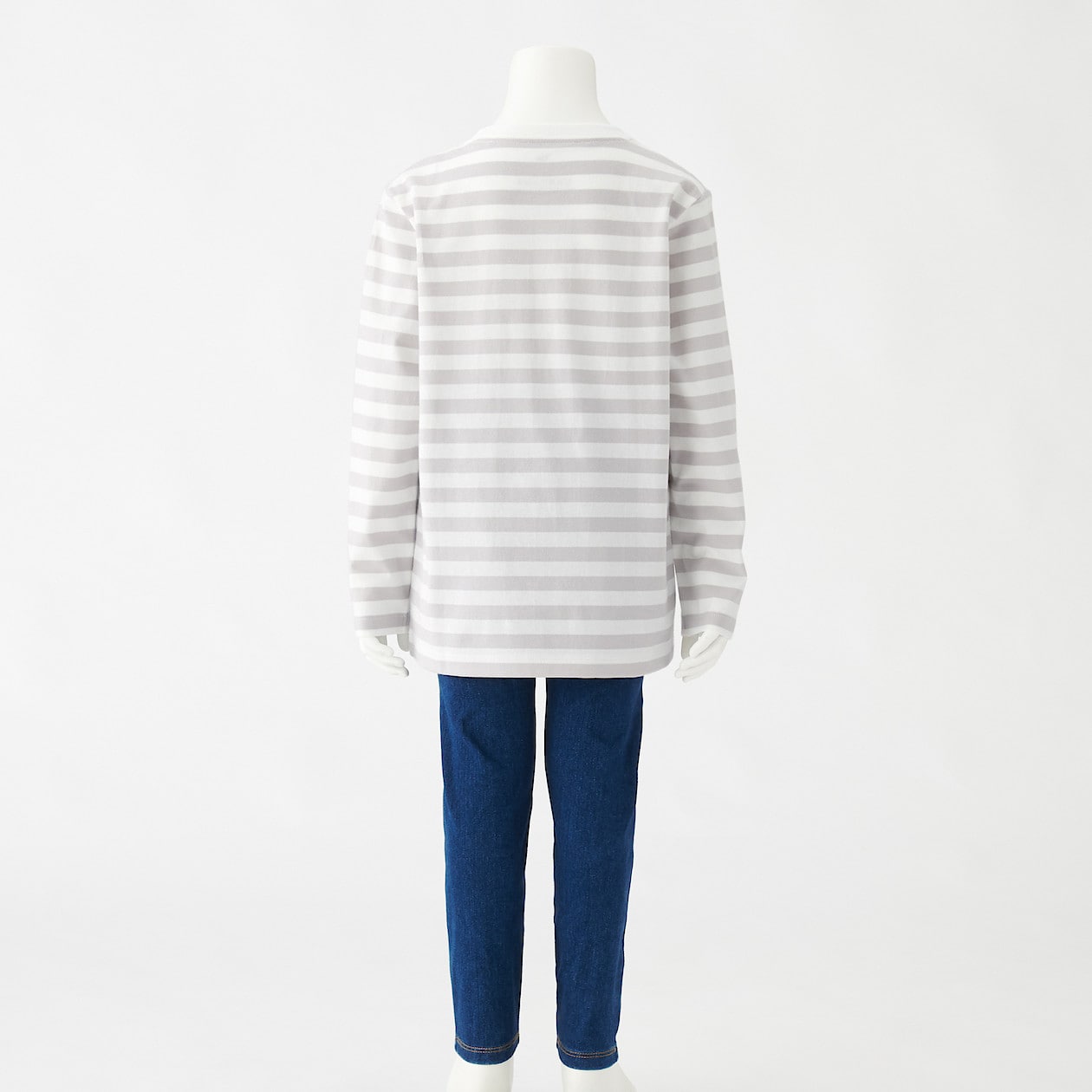 天竺編み長袖Tシャツ(キッズ) キッズ110・シルバーグレーボーダー | こども服 | キッズトップス(110-150cm) 通販 | 無印良品 天竺編み長袖Tシャツ(キッズ) キッズ110・シルバーグレーボーダー | こども服 | キッズトップス(110-150cm) 通販 | 無印良品