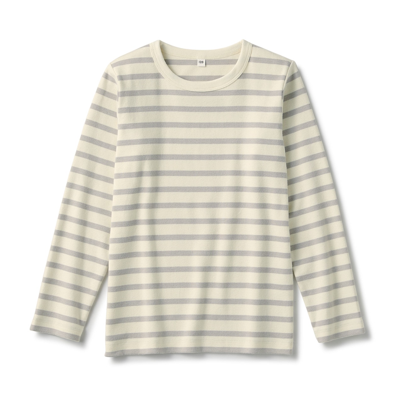 起毛 フライス編み長袖ｔシャツ キッズ キッズ１２０ ライトグレーボーダー キッズトップス 通販 無印良品