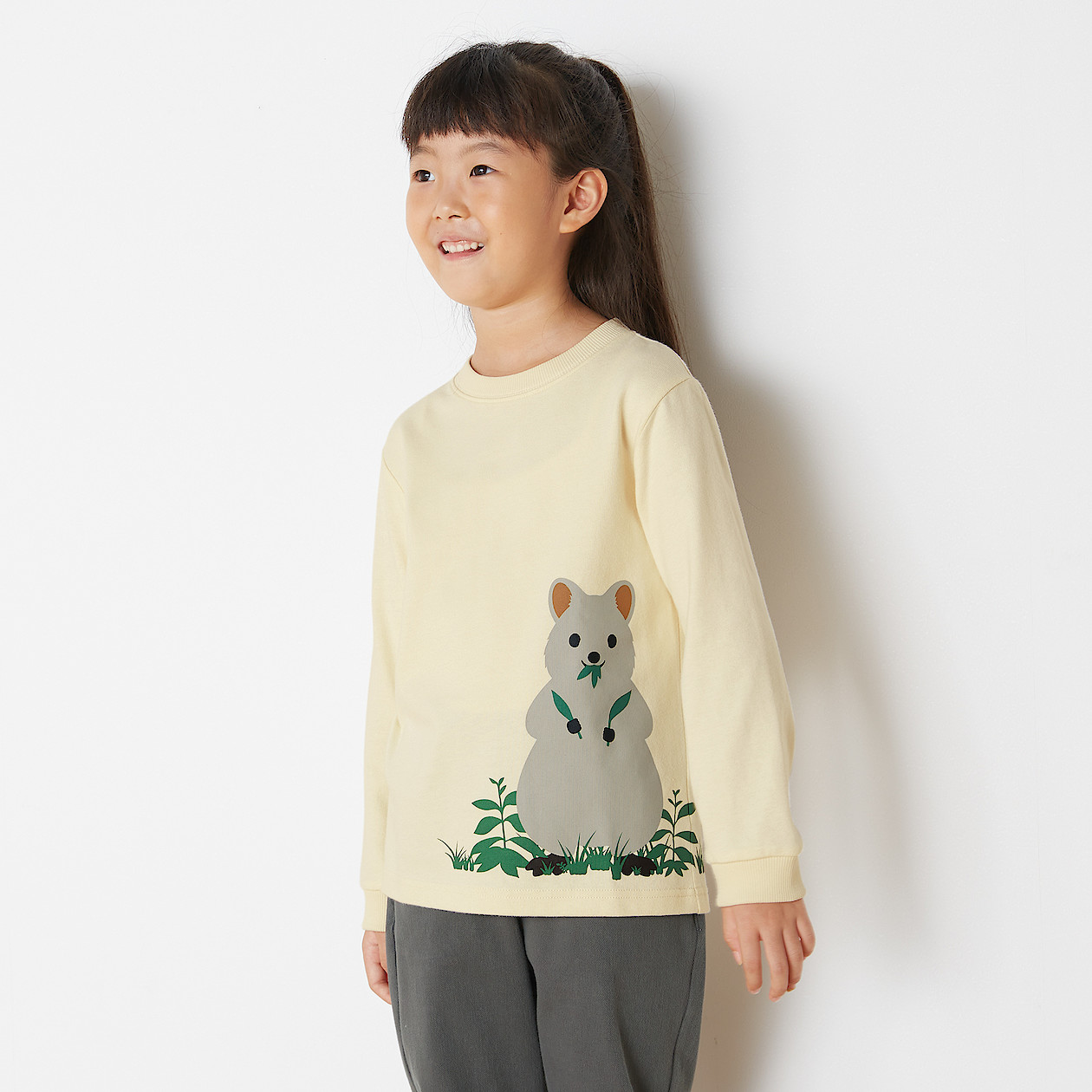 甘撚りプリント長袖ｔシャツ キッズ キッズ１２０ クオッカ 通販 無印良品