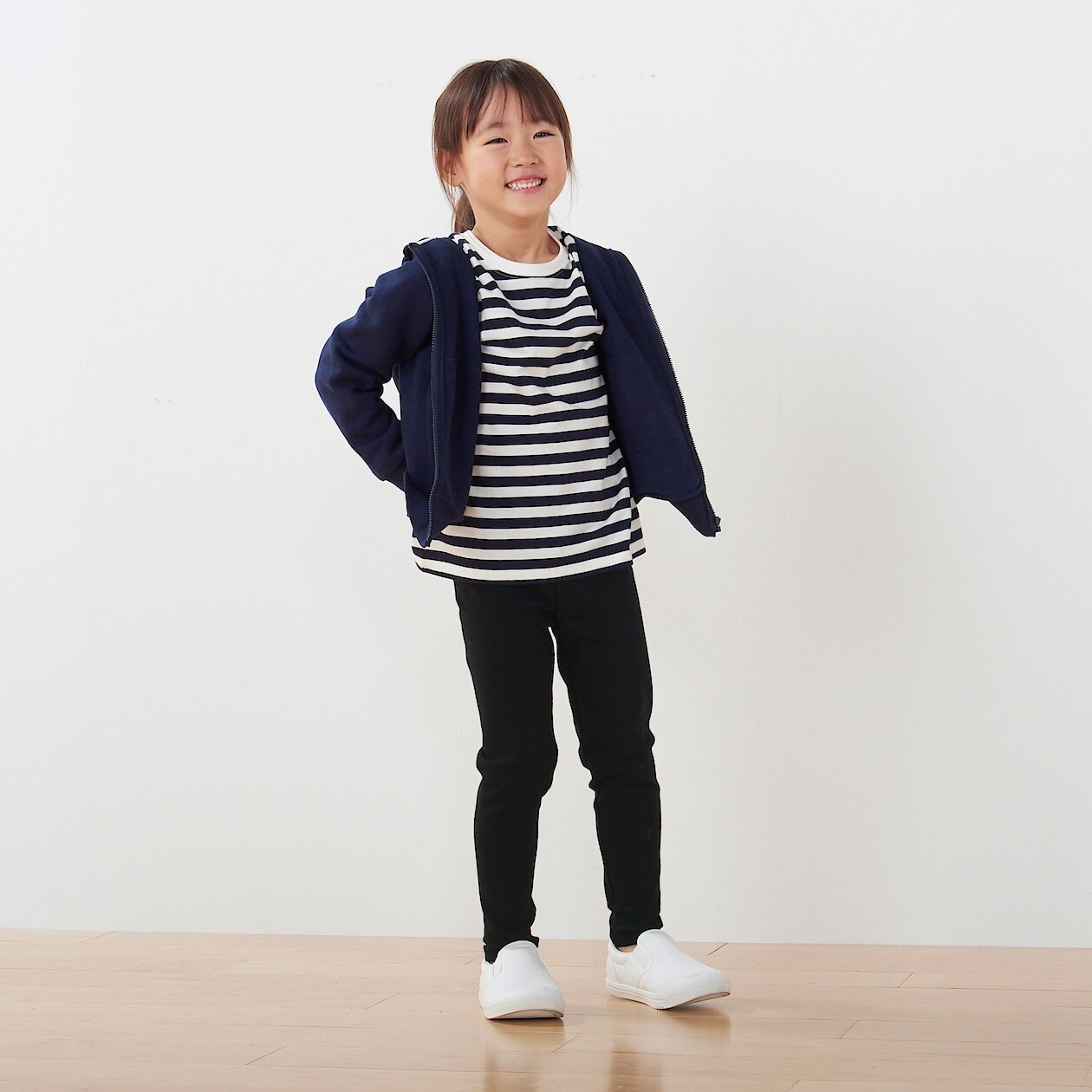 フライス編み十分丈レギンスパンツ キッズ キッズ１２０ 黒 キッズボトムス 通販 無印良品