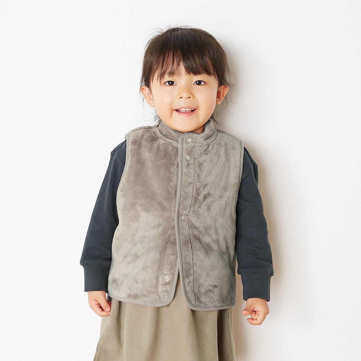 あたたかファイバー着る毛布ベスト ベビー ベビー９０ ベージュ 通販 無印良品