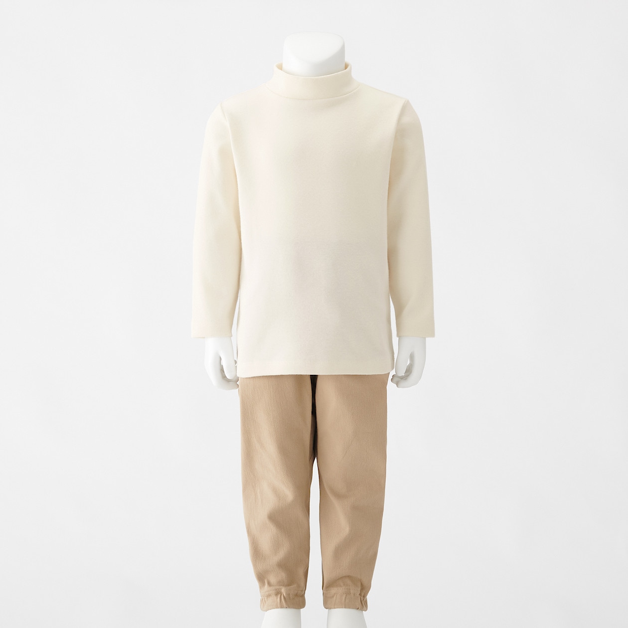 起毛 フライス編みハイネック長袖Ｔシャツ（ベビー） ベビー９０・オフ白 | こども服・ベビー服 | ベビートップス（80-100㎝） 通販 | 無印良品