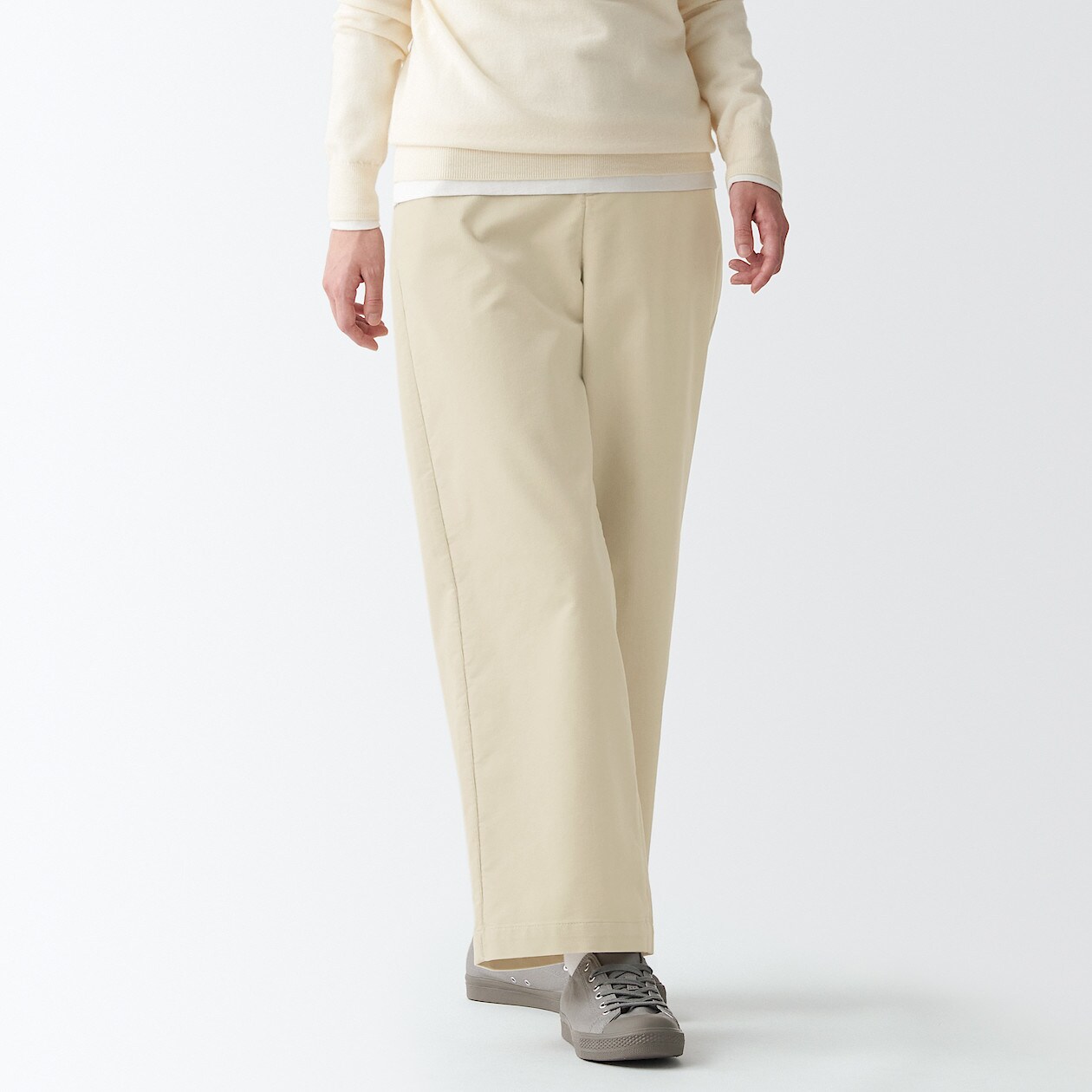 ストレッチコーデュロイワイドパンツ 婦人ｌ アイボリー パンツ 婦人 レディース 通販 無印良品