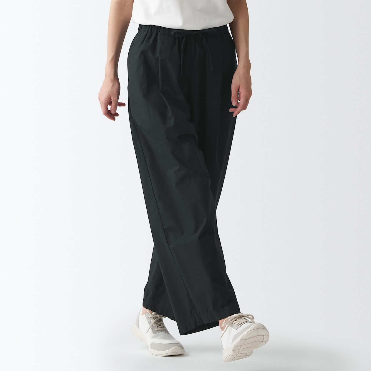 高密度織りタックワイドパンツ 婦人ｍ 黒 パンツ 婦人 レディース 通販 無印良品